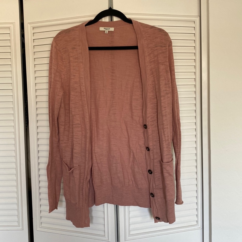 Madewell pink cardigan